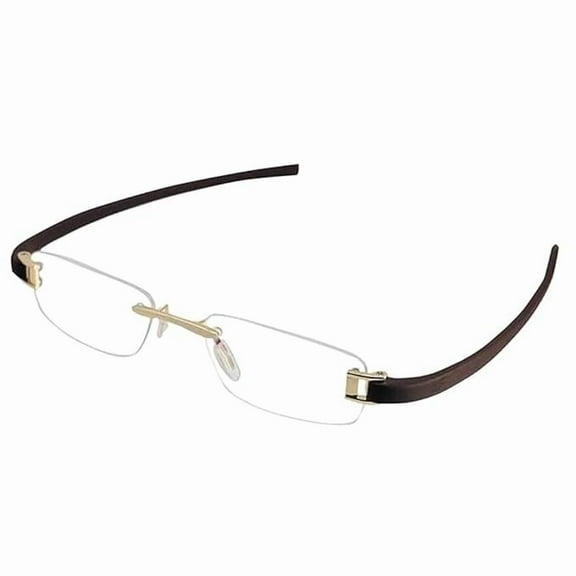 RSINC Rimless frame/eyeglass/Spectacle, Optical, Prescription, For Men And Women, Modern, Unisex, Business, Collage, Fashion, School, Ladies, Sports Tag Gold Brown 5069-51-18-140 TAG A10