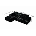 thumbnail image 5 of Muumblus 109" Oversized L-Shaped Modular Sectional Sofa with Movable Chaise, Boneless Corduroy Cloud Couch for Living Room, Black (Left Facing Chaise), 5 of 5