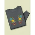 thumbnail image 3 of Flower Embroidery Hand Drawn Sweatshirt Women -Image by Shutterstock, Female Medium, 3 of 4