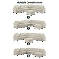 thumbnail image 6 of Hybition Modern Convertible Velvet Sectional Sofa with Ottoman&Console Beige, 6 of 9
