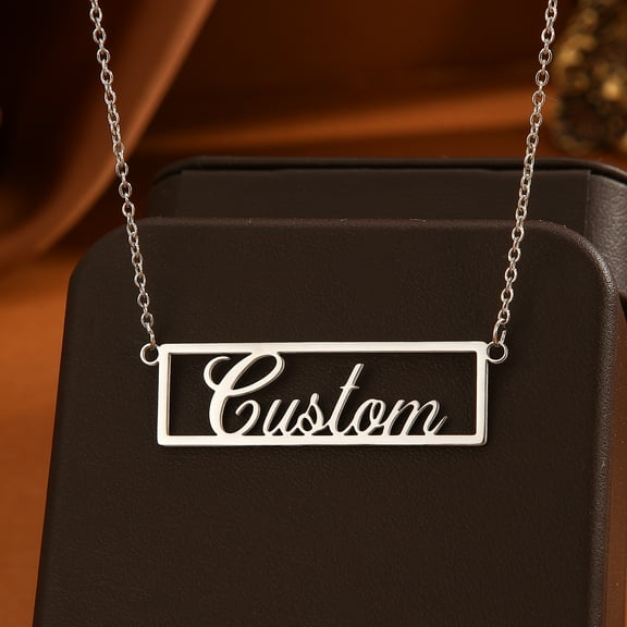 Custom Name Necklace Engrave Letter Nameplate Chain Pendant Personalized Jewelry Stainless Steel Handmade Choker Collares