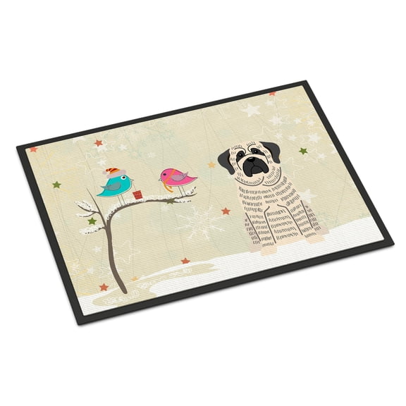 Christmas Presents between Friends Mastiff Brindle White Door Mat