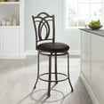 thumbnail image 2 of Linon Mokena 24" Round High Back Counter Stool, Coffee Brown/Coffee Faux Leather, 2 of 10
