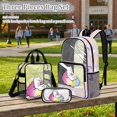 thumbnail image 2 of Kuiaobaty Cat Cloud Print Clear Backpack Set for Kids Girls Cherry Blossom Print Clear Backpack and Pencil Pouch Large Capacity PVC Bookbag with Lunch Bag for Stadium School, 2 of 5