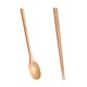 thumbnail image 1 of Juego de cucharas y palillos de madera ZJDOAK, vajilla reutilizable con mango largo, palillos para cocina casera y restaurante., 1 of 8