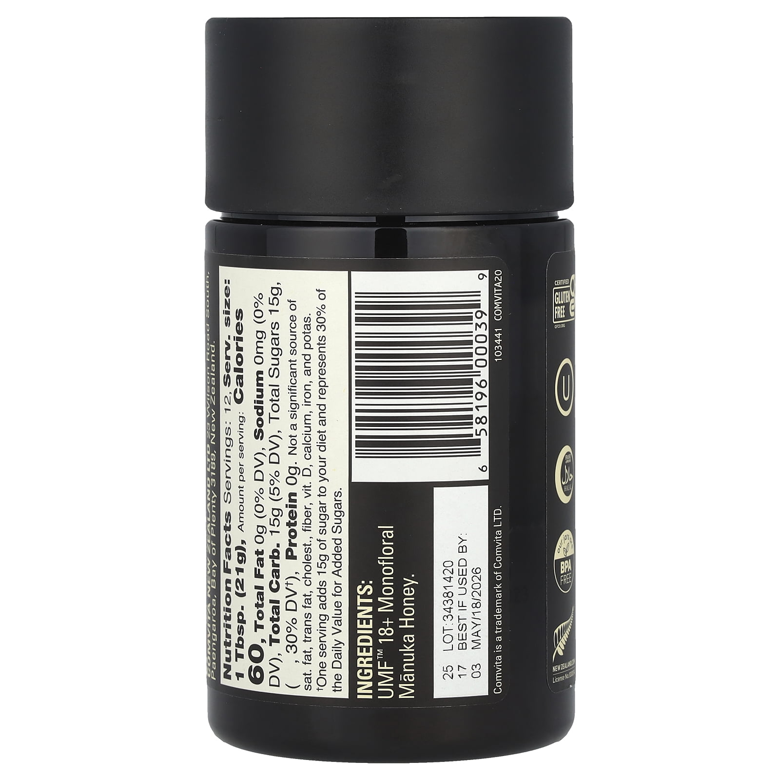 Comvita Manuka Honey UMF 18+, MGO 696+ New Zealands #1 Manuka Brand  Superfood for Gut & Immune Support  Raw, Wild, Non-GMO  8.8 oz