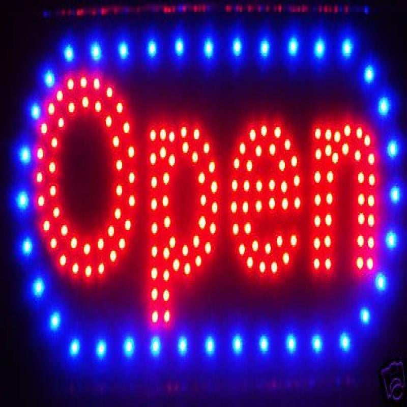 Latest  LED Neon Sign with Motion "OPEN" with Blue/Green Tracer S161 
