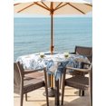 thumbnail image 3 of Outdoor Tablecloth with Umbrella Hole for Patio/Picnic/Party/Camping, Blue Turtle Coastal Waterproof Table Cloth Square Cover Washable, Beach Starfish Nautical Coral Shell (60"x 60"), 3 of 8