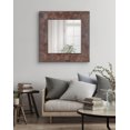 thumbnail image 7 of Kate and Laurel Okeefe Bohemian Wood Framed Square Wall Mirror, 29 x 29, Natural, Large Boho Mirror for Wall, 7 of 7