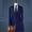 Navy, variant on Product Category Men’s Suits | Product Title Elegant Solid One Button Slim Fit Party Suit Shirt Pants Tie Set for Men