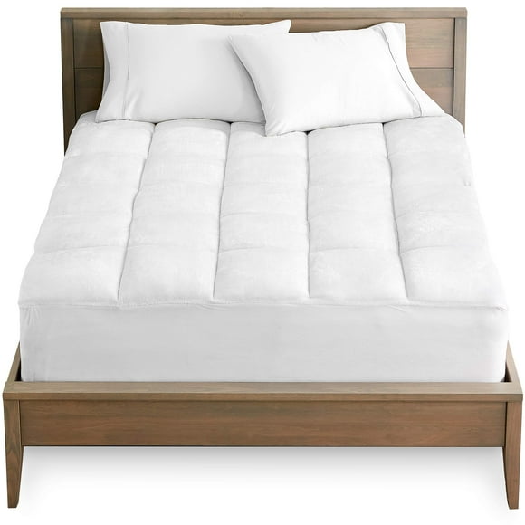 Bare Home Queen Mattress Pad - Pillow Top Reversible - Soft Mattress Topper - Cooling Breathable - 8" to 24" Deep Pocket - Fitted Mattress Cover - Plush Noiseless Mattress Protector (Queen)