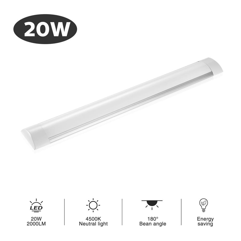 120cm 40w Industrial Super Clean White Bright Tube Light Ideal Ceiling for Home or Commercial use,Cupboard lamp,Slim LED Batten Striplight 4800LM,4000K Nature White, 120cm 
