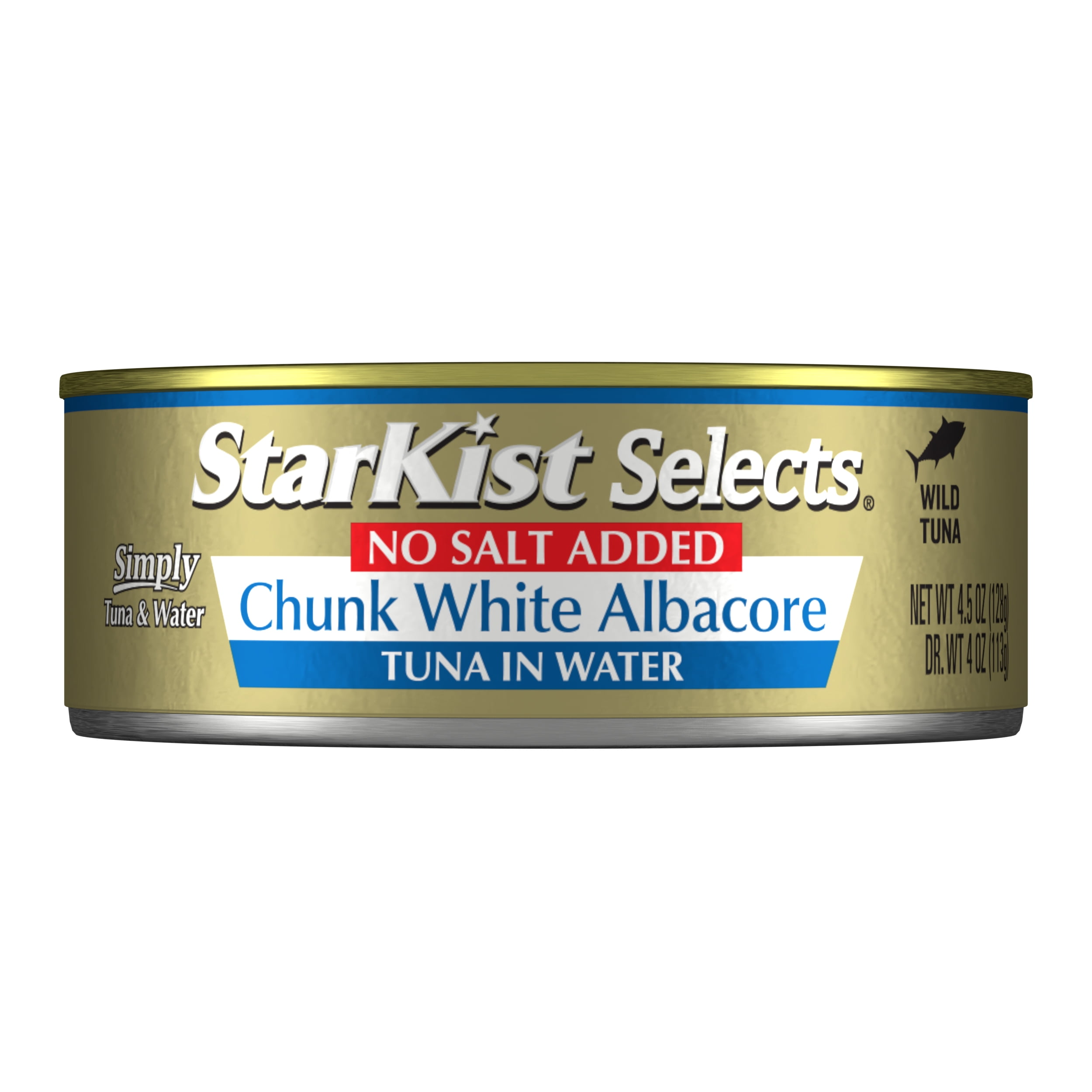 (6 pack) StarKist Selects Chunk White Albacore Tuna in Water, Wild Caught, No Salt Added, 4.5 oz Can