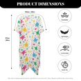 thumbnail image 6 of Xoenoiee Colorful Turtle Starfish Conch Pattern Women Short Sleeve Kimono Cardigan Lightweight Open Front Cover Up Loungewear Cape Casual Loose Resort Wear for Summer, 6 of 7