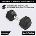 thumbnail image 4 of MAGMA Rubber Hex Premium Dumbbell Sets with Storage Racks, 4 of 9
