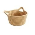 thumbnail image 2 of Cestas De Almacenamiento De Plástico Cesta organizadora con forma de orejas de gato, de cuerda de algodón, para llaves, cosméticos y decoración de escritorio (caqui, 1 pieza). Rkxzt, 2 of 8