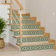 thumbnail image 4 of Mi Alma Removable Vinyl Vintage Flower Dark Green Backsplash Tile Stickers, 24pcs, 4 of 13