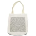 thumbnail image 1 of Grey Tote Bag, Puzzle-Like Pattern with Symmetric and Fractal Pieces in Smokey Tones Modern Illustration, Cloth Linen Reusable Bag for Shopping Books Beach and More, 16.5" X 14", Cream, by Ambesonne, 1 of 2