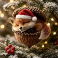 thumbnail image 5 of 3D Forest Animal Acorn Ornaments, Woodland Christmas Decor with Realistic Animal Figures, Resin Hanging Ornaments for Christmas Tree, Home, Party Decor, Cozy Forest Theme Collection, 5 of 6