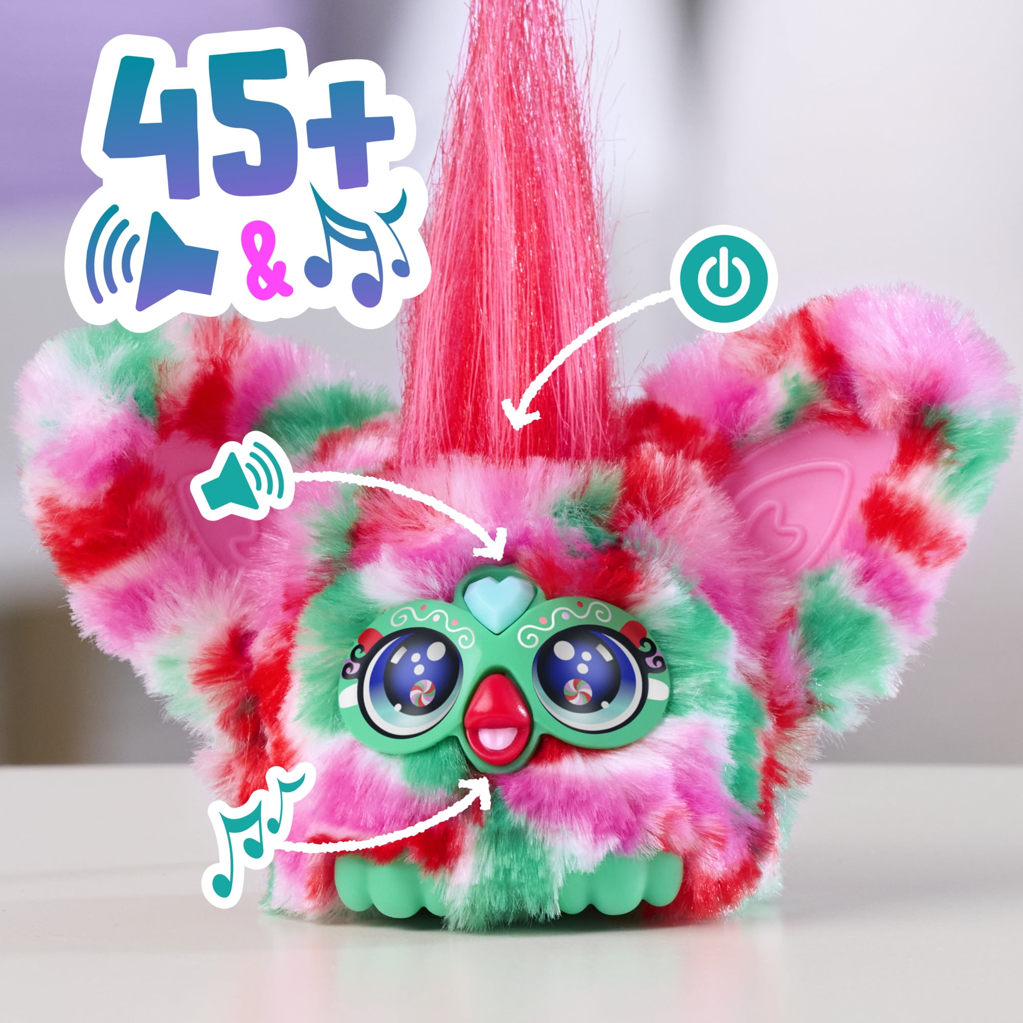 Furby Furblets Pep-Mint Mini Holiday Friend, Electronic Plush Toy