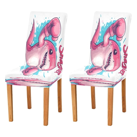 BZSMCE Chairs Slipcovers Dining Chair Covers Cute Shark Creative Pattern