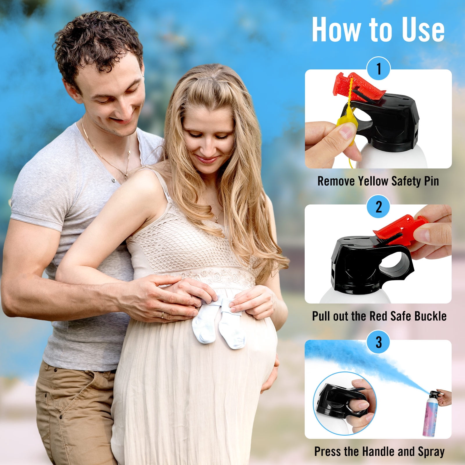Gender Reveal Fire Extinguisher for Gender Reveal Party Supplies Ideas - BLUE OR PINK