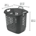 thumbnail image 3 of Sterilite Ultra Wheeled Laundry Basket, 1.7 Bushel with Handles, Flat Grey, 4 Pack, 3 of 11