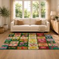 thumbnail image 2 of Gelasgo Colorful Floral Velvet Area Rug, Botanical Flower Decorative Carpet, Soft Indoor Floor Mat for Bedroom Living Room Nursery Playroom Home Decor, 2 of 5