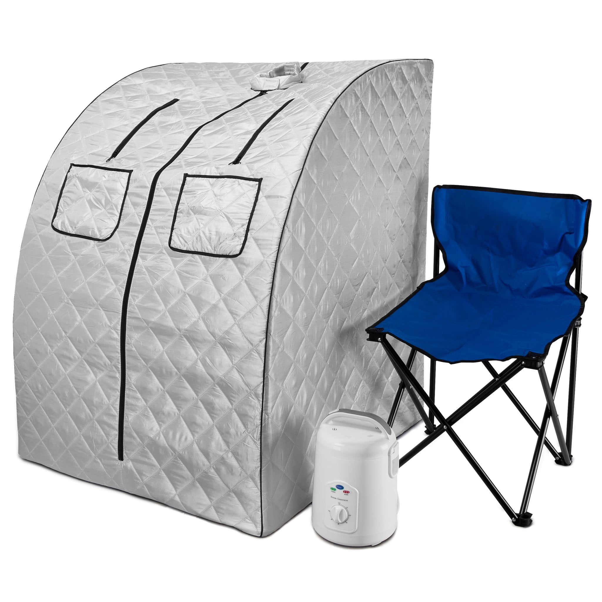 800 Watt Steam Generator Chair Included Light Blue Durasage Lightweight Portable Personal Steam Sauna Spa for Weight Loss Detox 60 Minute Timer Relaxation at Home 