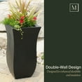 thumbnail image 6 of Mayne Valencia 16" x 16" x 30" Tall Square Neptune Blue Plastic Planter, 6 of 14