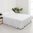 thumbnail image 2 of UniVerse Wrap Around Bed Skirt Three Fabric Sides Elastic Dust Ruffled 14 Inch Tailored Drop,Easy to Install Fade Resistant-White, Queen/King, 2 of 11