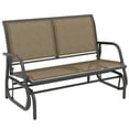 thumbnail image 2 of Outsunny 2-Person Outdoor Glider Bench, Patio Double Swing Rocking Chair Loveseat w/Powder Coated Steel Frame for Backyard Garden, Light Mixed Brown, 2 of 9