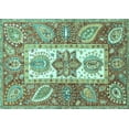 thumbnail image 1 of Ahgly Company Machine Washable Indoor Rectangle Abstract Turquoise Blue Modern Area Rugs, 6' x 9', 1 of 4