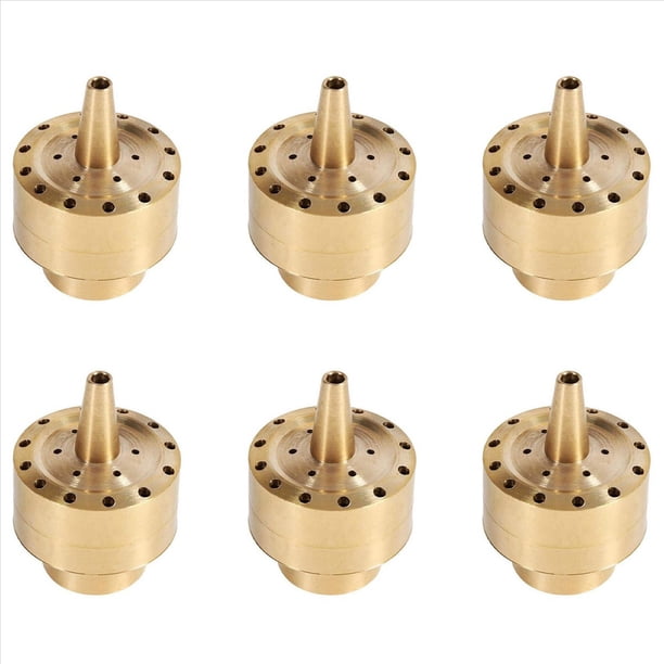 6X Cabezales de Boquilla de Fuente, Columna de Latón Multi-Dirección Fuente de Estanque de Chorro Fuente de Rociador de Agua Jardín de Rociadores (3/4 de Pulgada)