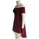 thumbnail image 5 of Vestido de cóctel de verano con cintura alta y hombros descubiertos para mujer borgoña Zulema  fuera del vestido del hombro, 5 of 8