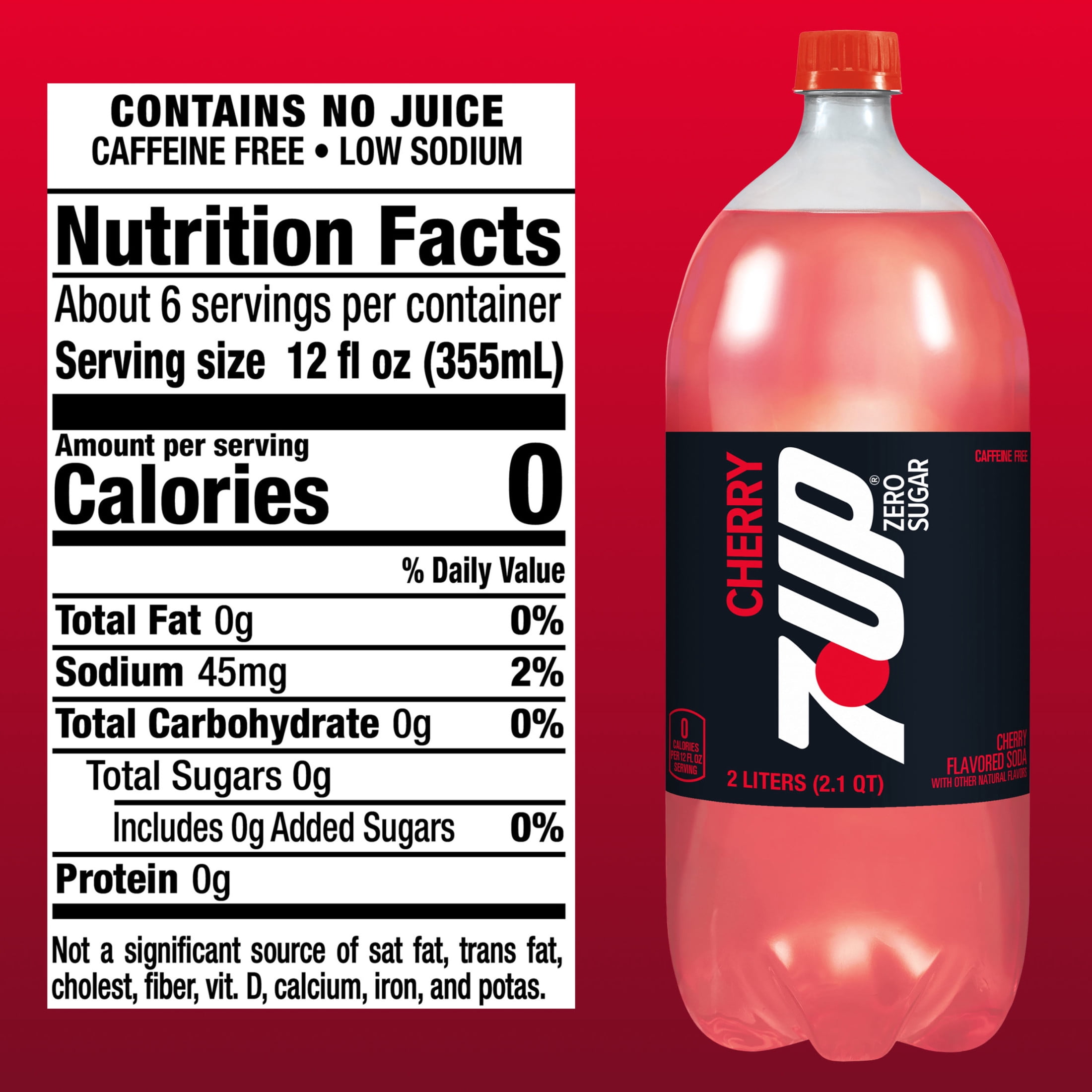 Healthy 7UP Diet Drink, Caffeine-Free, Zero Sugar, Cherry Flavored