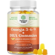 Omega 3 Gummies for Adults - Vegetarian Omega 3 6 9 DHA Gummies for Brain Bone and Heart Health and Joint Support - Burpless Halal Fish Free Plant Based Omega 3 Supplement for Men and Women