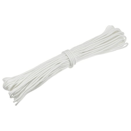 

98Ft 1/4 Inch (6mm) Polyester Rope Clothesline Braided Rope for Garden Camping Laundry Drying White