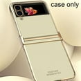 thumbnail image 3 of Clear Case for Samsung Galaxy Z Flip 3 with Hinge Protection Ultra Thin Shockproof Plating Case for Z Flip 3-Gold, 3 of 5