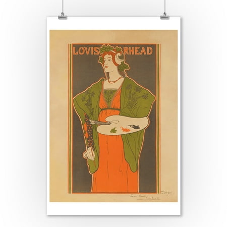 France Signed - Salon des Cent Exposition (no text, signed) Vintage Poster (artist: Rhead) France c. 1897 (9x12 Art Print, Wall Decor Travel Poster)