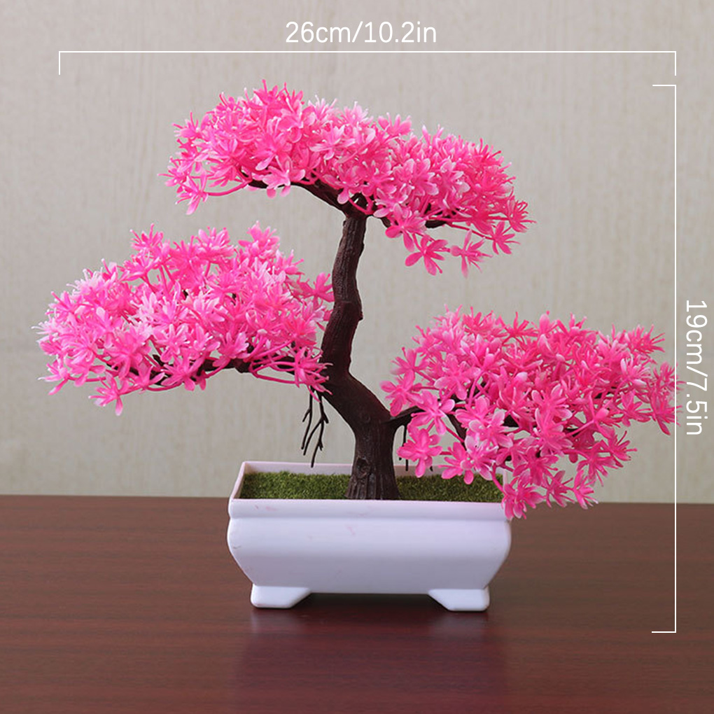 1PC Artificial Plants Bonsai Small Tree Pot Plants Flowers Potted Ornaments For Home Decoration Hotel Garden Decor Yunsong pink - image 3 of 3