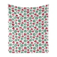 thumbnail image 1 of Melon Soft Flannel Fleece Throw Blanket, Summer Love Themed Pattern with Round and Heart Shaped Watermelons, Cozy Plush for Indoor and Outdoor Use, 60" x 80", Dark Coral Forest Green, by Ambesonne, 1 of 5