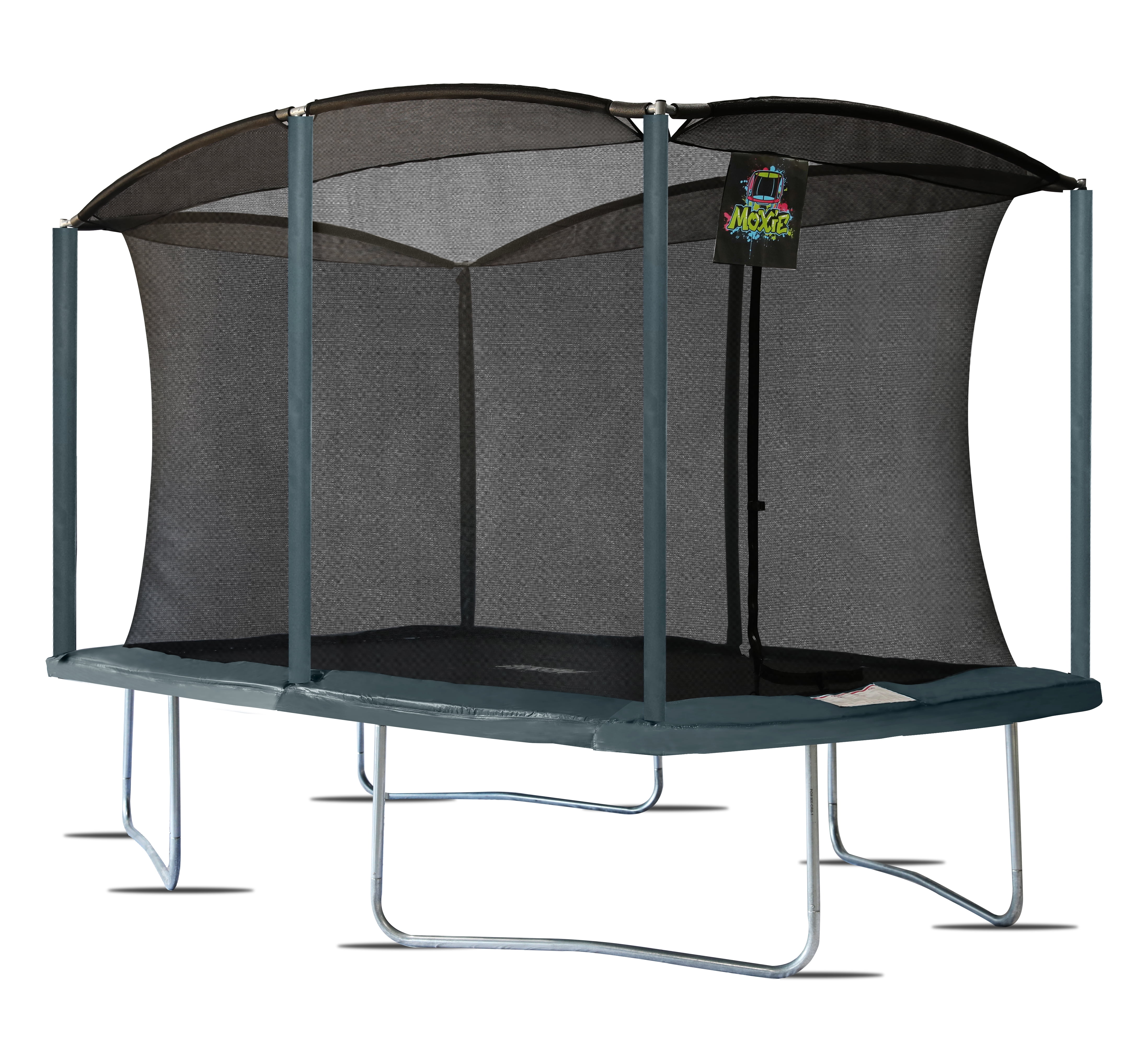 Machrus Moxie 8 x 12 FT Rectangular Outdoor Trampoline Set with Premium Safety Enclosure – Gymnastics Rectangular Trampoline for Kids and Adults- Ocean Green