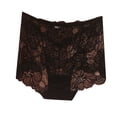 thumbnail image 1 of HUITKMM Womens Underwear Ladies' Lace Solid Color Transparent Mid High Waist Plus Size Triangle Pants, 1 of 3