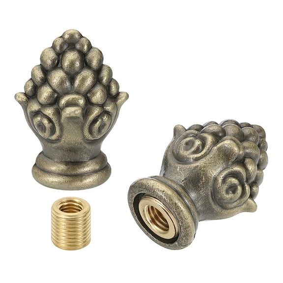 Uxcell 30 x 20mm  Lamp Finials Caps Knob, Solid Lamp Shade Top Decoration Screw Cap Nuts, Bronze 2 Set