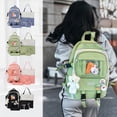 thumbnail image 3 of Matoen12 Child Canvas Backpack 16.9"x11.4"x5.1" Large Capacity Schoolbag for Elementary School Students, 5-Pack Set with Backpack, Closure Bag, Pencil Case and Handbag, Black, 3 of 6