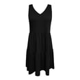 thumbnail image 4 of Vestido informal liso sin mangas con cuello en V y línea A para mujer con collar - Conjunto de primavera-verano, poliéster y spandex, corte favorecedor, 4 of 4