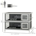 thumbnail image 3 of PawHut 2 Tier Rabbit Hutch Bunny Pet House Wooden Coop Run Grey & White, 3 of 9