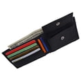 thumbnail image 3 of Small Men's Genuine Leather Slim Thin Bifold Wallet with Coin Pouch, 3 of 9