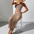 thumbnail image 4 of Conairie Womens Swimsuit Coverup Sleeveless Loose Crochet Knit Bathing Suits Cover Up Summer Beach Long Dress Vacation Outfits Khaki One Size, 4 of 8